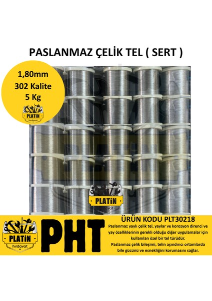 302 Kalite Paslanmaz Çelik Tel 1,80MM ( Parlak ) 5 kg fırsatları