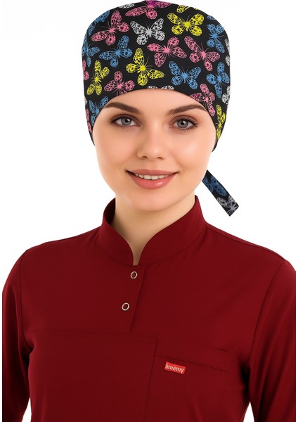 Tesettür Bone - 5013 Siyah Kelebek