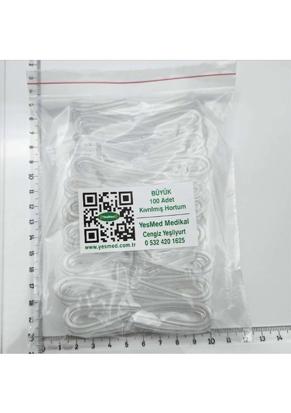 Büyük-Kalın Boy Ileri Işitme Kayıplı Cihazlar Için Kıvrılmış Hortum, Işitme Cihazı Hortumu, Kulak Kalıbı Hortumu (1 PAKET=100 Adet), Yesmed - fiyatları