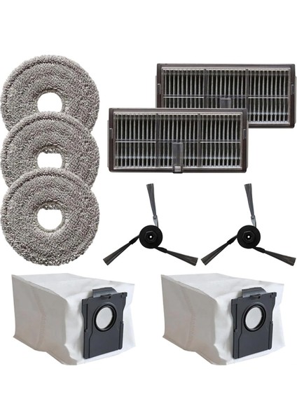 P50 Pro Ultra Elektrikli Süpürge Yedek Parça Seti Yan Fırçalar Filtreler Paspas Pedleri Toz Torbaları (Yurt Dışından) fiyatları