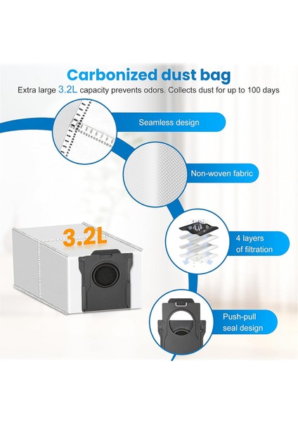 X50 Ultra Robot Süpürge Aksesuar Seti Yedek Parçaları Ana Yan Fırçalar Filtre Paspas Bezi Toz Torbaları (Yurt Dışından) fiyatları