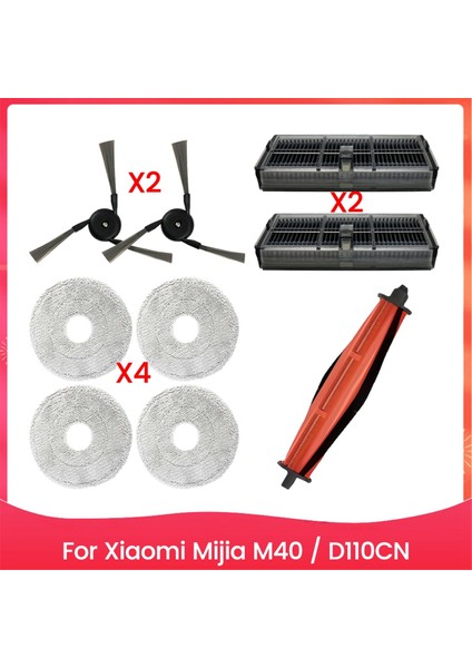 M40 / D110CN Temizleyiciler Için 9 Parçalı Vakum Ana Yan Fırça Filtre Paspas Bezi Seti Yedek Parçalar (Yurt Dışından)