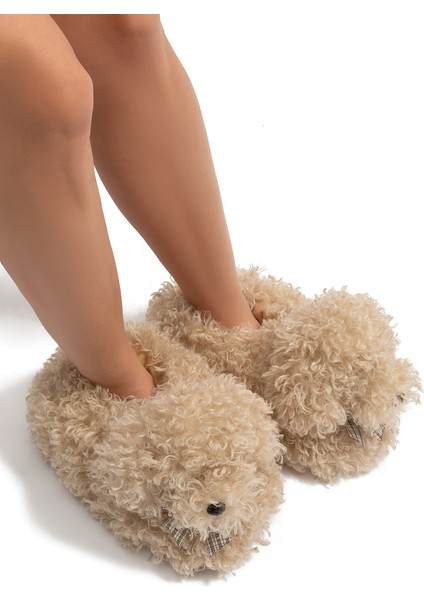 Digi Kadın, Garson Boy Hayvanlı Panduf Bej 36/41