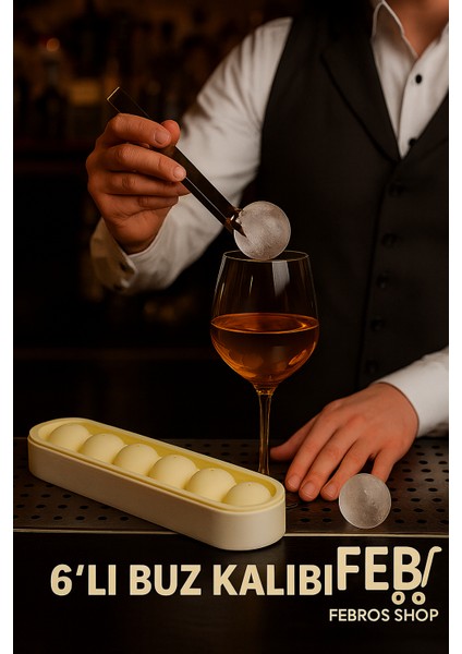 6 Sıralı Silikon Yuvarlak Buz Kalıbı – Kahve, Içecek, Kokteyller Için Yuvarlak Buz Kalıbı indirimleri