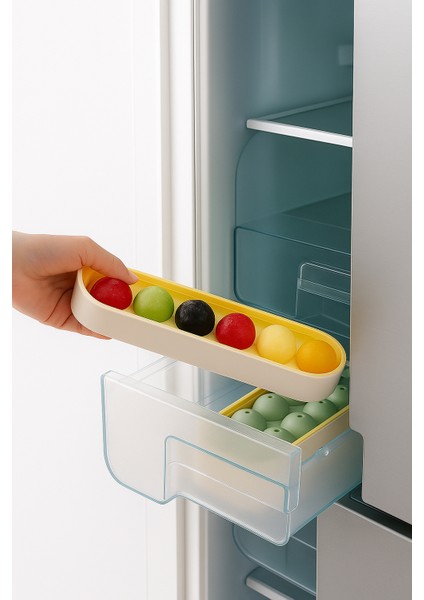 6 Sıralı Silikon Yuvarlak Buz Kalıbı – Kahve, Içecek, Kokteyller Için Yuvarlak Buz Kalıbı