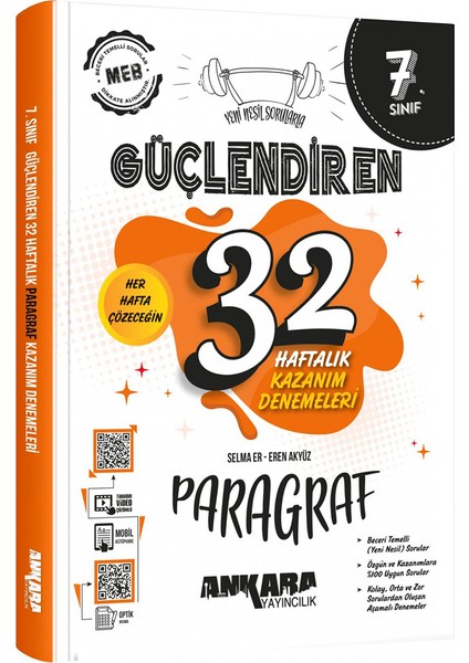7.sınıf Güçlendiren 32 Haftalık Paragraf Denemesi (Güncel Marif Model)