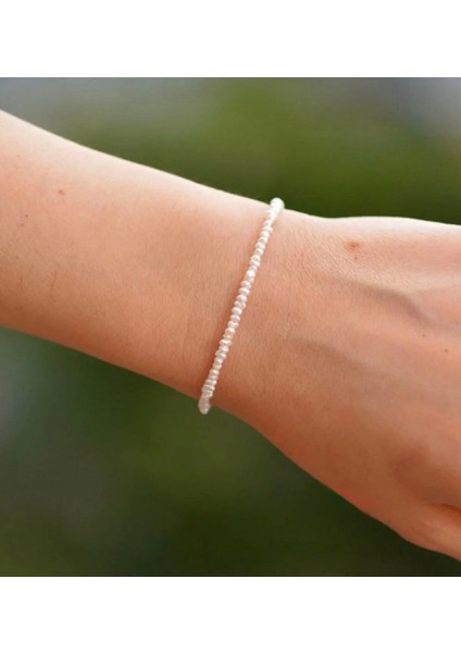 Sertifikalı Gerçek Kum Inci Bileklik Çelik Aparatlı