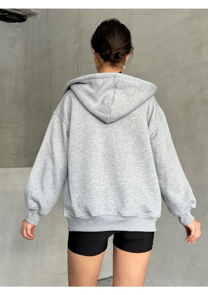 Kadın Fermuarlı Oversize Sweat Hırka indirimleri