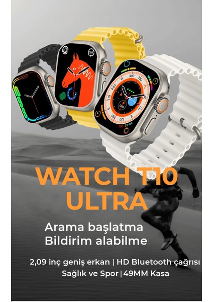Watch T10 Ultra Akıllı Saat 2 Kordon Hediyeli fırsatları