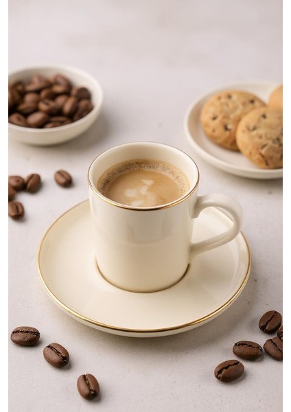 Dante - 6 Kişilik Kahve Fincan Takımı Altın