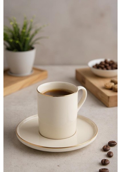 Dante - 6 Kişilik Kahve Fincan Takımı Altın fiyatları