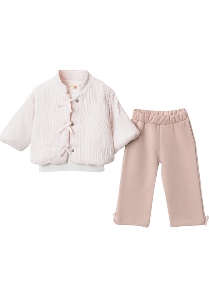 Kurdele Detaylı Ceketli Üç Ip Kız Çocuk Takım fiyatları