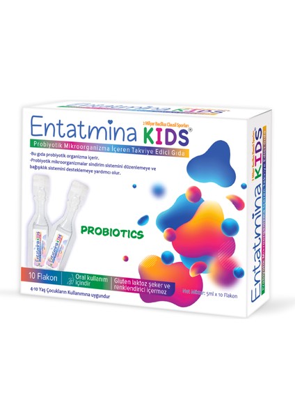 Probiyotik Takviye Edici Gıda - 10 Flakon, 2 Milyar Bacillus Clausii Sporu İçerir, Türkiye Menşeli