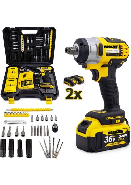 Branzeg 36V Setli New Seri Brushless Motor Etp Batarya Şarjlı Somun Sıkma & Torklu Vidalama