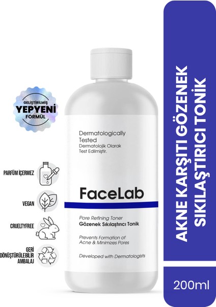 Salisilik Asit Tonik – Akne & Sivilce Karşıtı, Gözenek Sıkılaştırıcı & Arındırıcı | 200ml