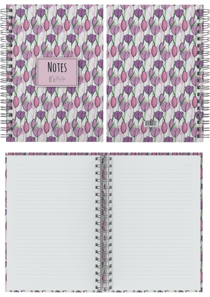 Tulip-Big Sert Kapak Spiralli Defter, 17X24 cm fiyatları