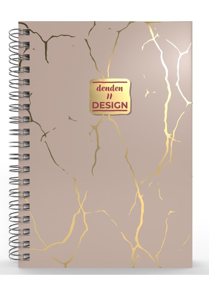 Mermer Bej 17x24 Çizgili Defter