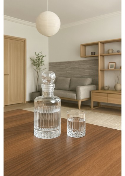 Kristal Oval Karaf-Sürahi ve 6 Parça Kristal Su-Viski Bardağı fiyatları