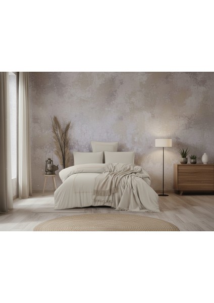 Çift Kişilik Pikeli Nakışlı Nevresim Takımı Krem fiyatları