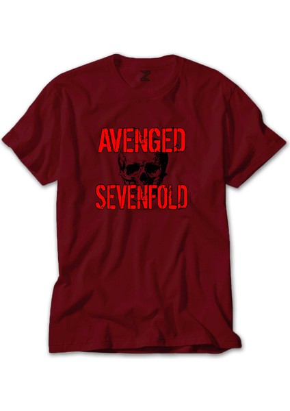 Avenged Sevenfold Skull Kırmızı Tişört Liyada
