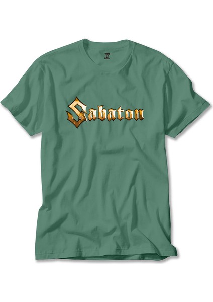 Sabaton Logo Gold Yeşil Tişört Liyada