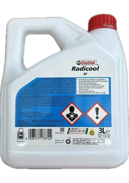 Radicool SF 3 Litre Organik Kırmızı Antifriz 4 Mevsim Soğutma Sıvısı