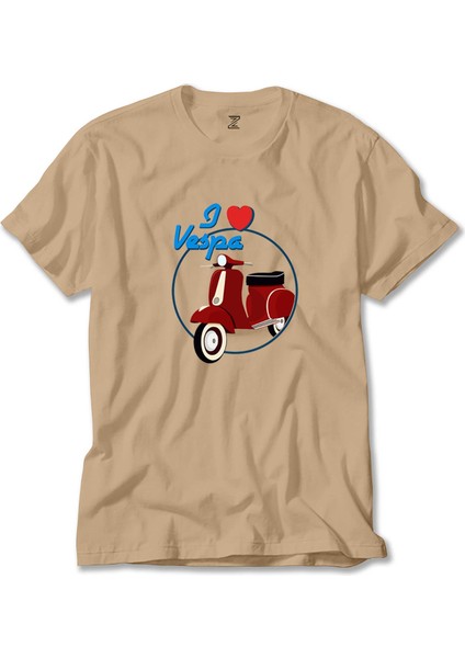 Vespa I Love Krem Tişört Liyada