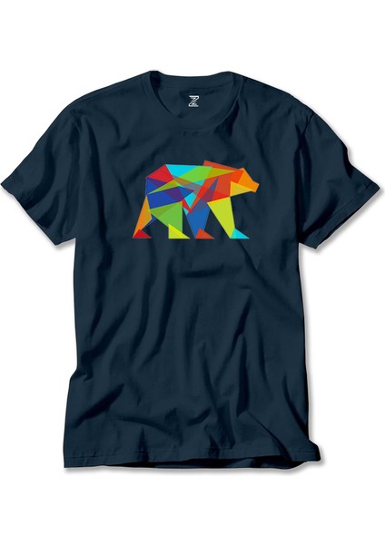 Bear Color Mozaik Lacivert Tişört Liyada