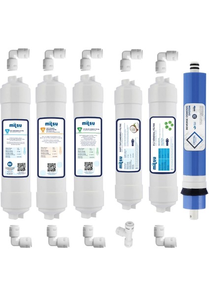 Milsuart Kapalı Kasa Su Arıtma Cihazı 10lu Filtresi Standart Membranlı Set