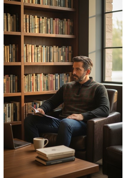 Erkek Çelik Örgü Kazayağı Model Gömlek Yaka Fermuarlı Polo Yaka Tüylenmeyen Triko Kışlık Baba Kazak fiyatları