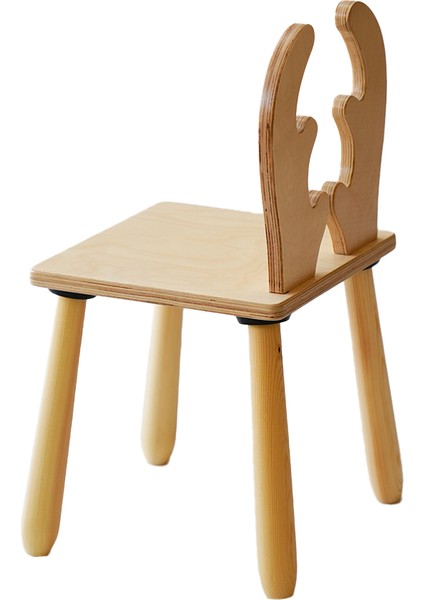 Doğal Ahşap Çocuk Sandalye Geyik modelleri