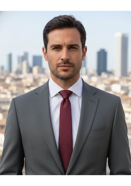 Bordo Desenli 7,5 cm Genişliğinde Ipek Kravat indirimleri