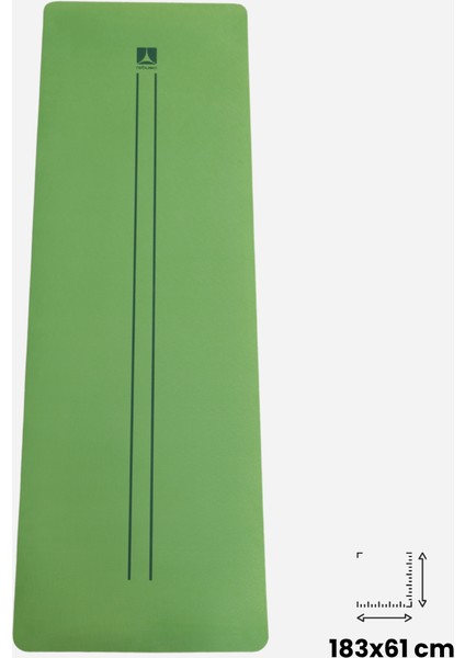 Çift Çizgi Tasarımlı Tpe Yoga Pilates Matı 6mm Kaymaz Hafif Taşınabilir - Koyu Yeşil fırsatları