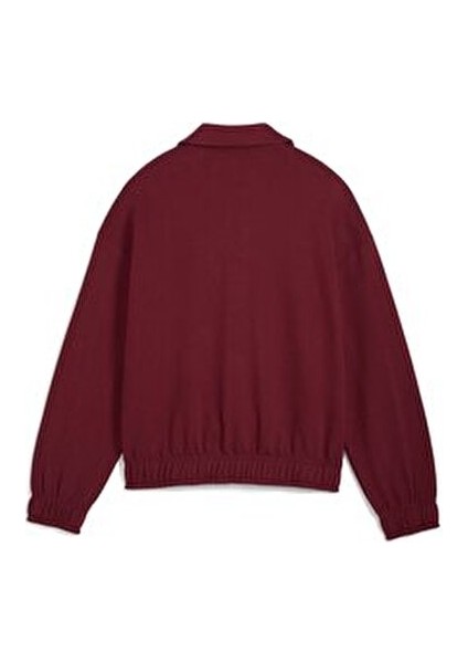 T7 Relaxed Track Jacket Kadın Spor Ceket Kırmızı Renk Rahat Kesim