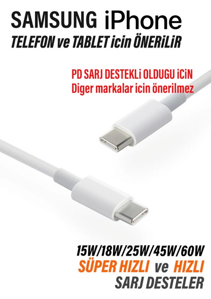 Type-C Usb-C Şarj Data Kablosu 60w Süper Hızlı Şarj destekler fırsatları