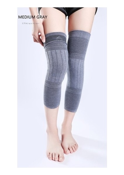 Orta Gri-Kaymaz L 2pcs Kış Sıcak Yün Kaşmir Bacak Isıtıcıları Kollu Kalın Polar Astarlı Dizlikler Brace Destek Koruma Koruyucu Uzun Termal Sararlar (Yurt Dışından)