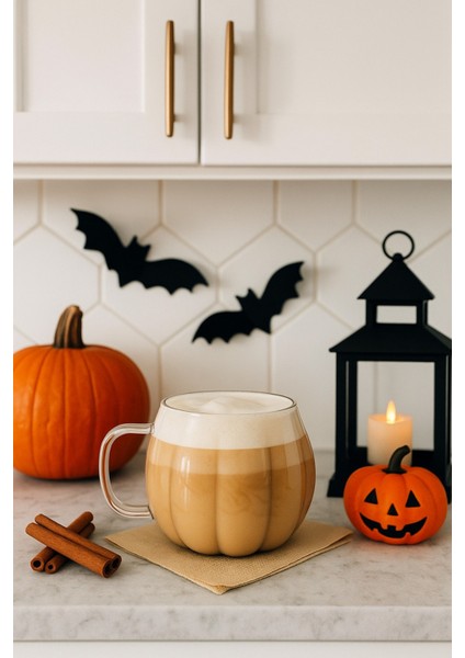 Mithra Life Ateşe Dayanıklı 400 ml Çizgili Cam Kupa Bardak MIT1099