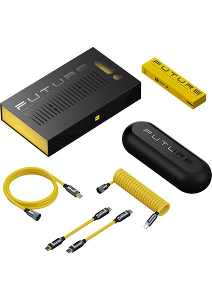 The Future Creative Power 8-In-1 240W Pd 3.1 Süper Hızlı Şarj/data Kablo Seti, Type-C To Type-C, 2,6m Modüler Uzayabilen, 40GBP