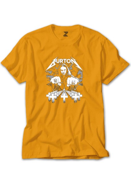 Metallica Cliff Burton Face Sarı Tişört Liyada