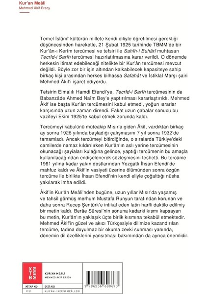 Kur'an Meali - Mehmet Akif Ersoy fiyatları