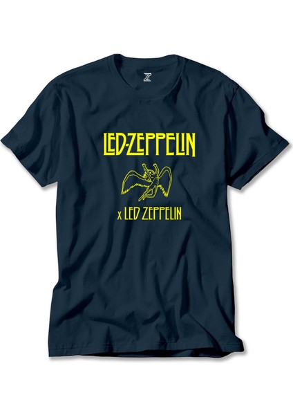 LED Zeppelin Angel Lacivert Tişört Liyada
