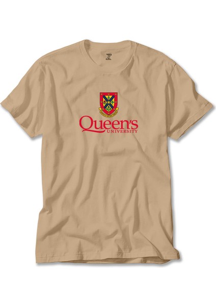 Queen's University Logo Krem Tişört Liyada