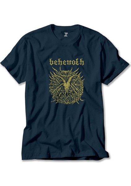 Behemoth Goat Pentagram Lacivert Tişört Liyada