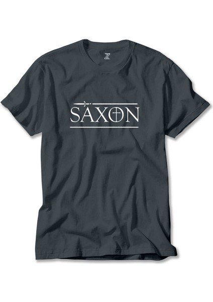 Saxon Logo Füme Tişört Liyada