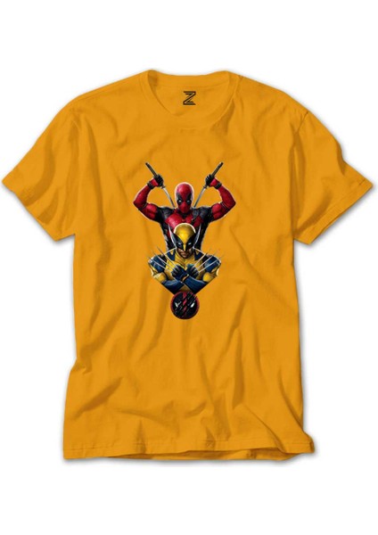 Deadpool Wolverine Warrios Sarı Tişört Liyada