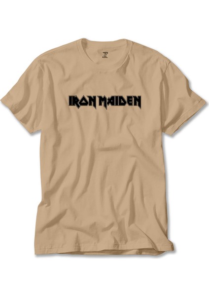Iron Maiden Black Text Krem Tişört Liyada