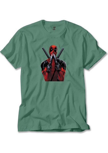 Deadpool Guns Yeşil Tişört Liyada