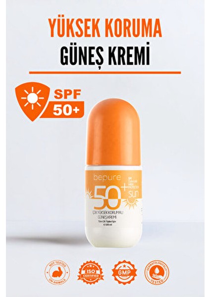 50 SPF Güneş Kremi Tüm Cilt Tiplerine Uygun Suya Dayanıklı 100 ml