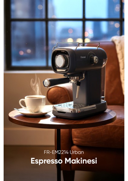 Espresso Latte Cappuccino Kahve Makinesi Süt Köpürtücülü 20BAR Basınçlı FR-EM2214 Urban