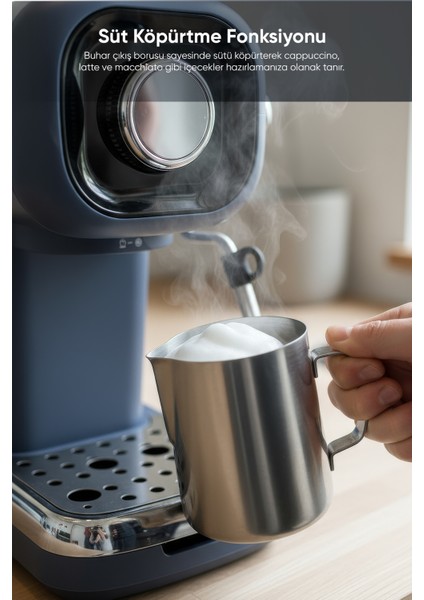 Espresso Latte Cappuccino Kahve Makinesi Süt Köpürtücülü 20BAR Basınçlı FR-EM2214 Urban